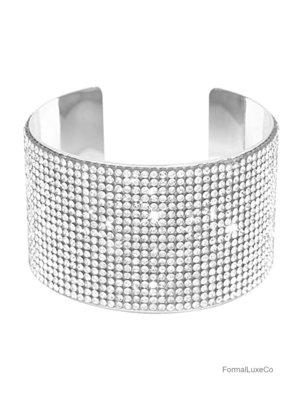 Multilayer Rhinestone Cuff Bangle Bracelet for Women - 17 Layers Crystal Arm